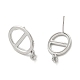 Rhodium Plated 925 Sterling Silver Stud Earring Findings STER-P056-03P-2