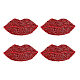 Lip Shape Glass Rhinestone Car Stickers DIY-FH0001-011-1
