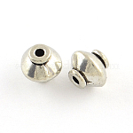 Perline in lega bicono stile tibetano, cadmio & nichel &piombo libero, argento antico, 7x7mm, Foro: 2 mm, circa 1162pcs/1000g