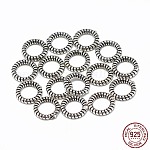 Tailandia 925 anelli di collegamento in argento sterling, argento antico, 8x1.5mm, 5mm diametro interno 