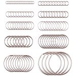 Iron Double Loops Jump Rings Split Rings and Iron Split Key Rings, Platinum, 16.5x8.5x1.6cm, about 260pcs/set