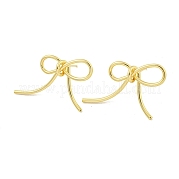Женские серьги-гвоздики из латуни с бантом и стойкой EJEW-Z051-10A-G