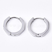 304 Stainless Steel Huggie Hoop Earrings EJEW-N016-003