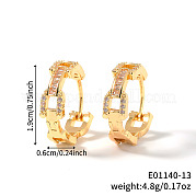 Модные серьги-кольца из латуни с кубическим цирконием DR3389-11