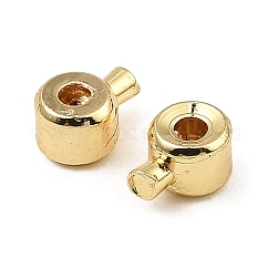 Abalorios de latón, Plateado de larga duración, columna, real 14k chapado en oro, 4.5x3.5x2.5mm, agujero: 0.9 mm