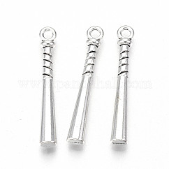 Pendente in lega stile tibetano, piombo & cadimo libero, mazza da baseball, argento antico, 35x4.5x3.5mm, Foro: 2 mm, circa 305pcs/500g