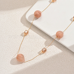 Геометрические акриловые кубы-слезы и железные звенья цепи длинные ожерелья для женщин&nbsp;GF3300-2