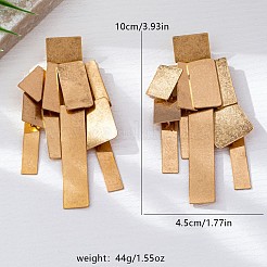 Прямоугольные серьги-гвоздики с подвесками из сплава&nbsp;FS-WG72D3D-01