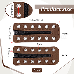 Inserts de fermeture éclair pour chaussures à lacets en cuir PU&nbsp;DIY-WH0671-072B