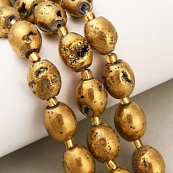 Galvanisierte natürliche Druzy Geode Kristallperlen Stränge&nbsp;G-F833-O01-01