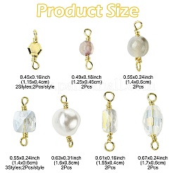 20 шт. 10 стиля граненых овальных соединительных подвесок из прозрачного стекла и натуральные агатовые (окрашенные и нагретые) граненые круглые звенья KK-FS0001-91