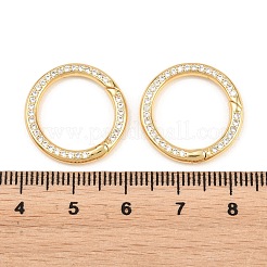 Messing Micro Pave klare Zirkonia Feder Tor Ringe&nbsp;KK-H292-06G