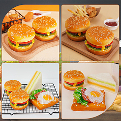 2 pz modello di hamburger in pelle PU per esposizione di cibo&nbsp;AJEW-SC0004-15A