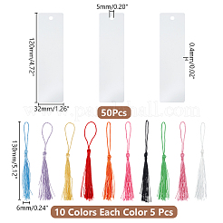 50шт 10 цвета украшения кисточкой из полиэстера&nbsp;OCOR-WR0001-74