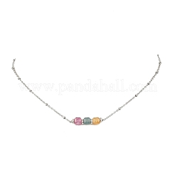 Pendentif en tourmaline multicolore naturelle à facettes&nbsp;NJEW-JN06541-02