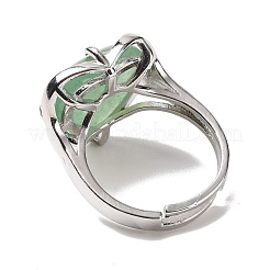 Регулируемое кольцо в форме сердца из драгоценных камней&nbsp;RJEW-E265-01P