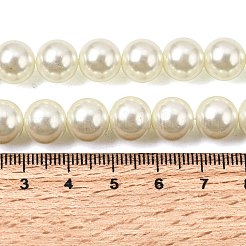 Круглые бусины из экологически чистого окрашенного стекла с жемчугом&nbsp;HY-A002-10mm-RB011