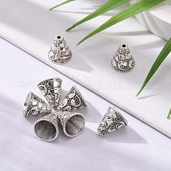 Тибетский стиль конус сплава шарик шапки&nbsp;PALLOY-I112-09AS