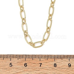 Collares de cadena Figaro texturizada de latón de 4 mm para mujer&nbsp;NJEW-JN06140