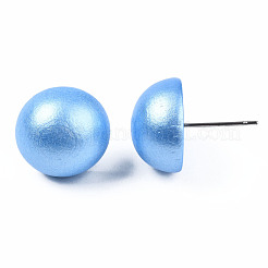 Расписные полукруглые деревянные серьги для девочек и женщин&nbsp;EJEW-T017-02B