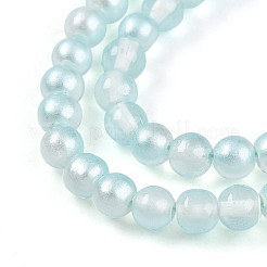 Запекание окрашенные прозрачные стеклянные бусины нити&nbsp;DGLA-N011-4mm-05