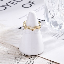 Кольца-манжеты для пальцев с микропаве из прозрачных кубических цирконий из латуни для женщин&nbsp;RJEW-G337-25G