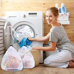 2 шт. 2 стиля полиэстеровые мешки для белья с завязкой&nbsp;ABAG-CP0001-20