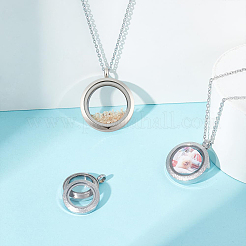 3 stücke 3 arten edelstahl glas foto living memory schwimm medaillon anhänger&nbsp;STAS-UN0061-54