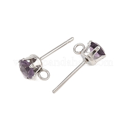 Accesorios para pendientes de acero inoxidable 304 con micropavé de circonita cúbica&nbsp;STAS-H240-56P-07