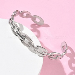 Bracelets manchettes en acier inoxydable 304&nbsp;BJEW-A160-01P
