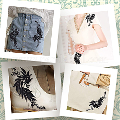 4 шт. 4 стиля лист компьютерная вышивка ткань приклеиваемые/пришивные нашивки&nbsp;DIY-GF0007-58