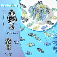 40 pz 4 perline di vetro trasparenti dipinte a colori&nbsp;GLAA-CJ0003-02