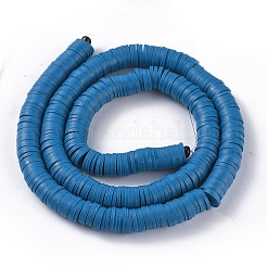 Плоские круглые бусины из глины ручной работы полимерные&nbsp;CLAY-R067-8.0mm-44