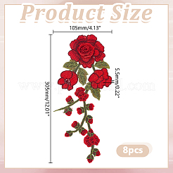 8 pz ornamenti da cucire ricamati in poliestere&nbsp;DIY-HY0003-42B