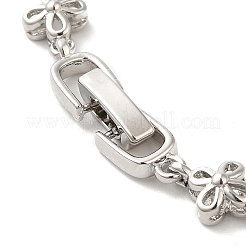 Браслет со средними фиолетовыми красными циркониями и цветком&nbsp;BJEW-M296-03P