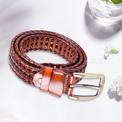 1 плетеный мужской ремень из коровьей кожи&nbsp;AJEW-CL0002-14A