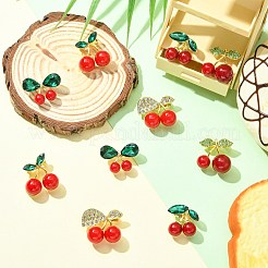 10 шт. 5 стиля вишневый сплав горный хрусталь брошь булавки для одежды рюкзак&nbsp;JEWB-CJ0001-82