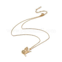 Lettre initiale avec collier pendentif papillon&nbsp;NJEW-C026-01G-L
