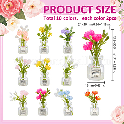 20 шт. 10-цветные светящиеся смоляные цветочные украшения&nbsp;DJEW-PH0001-78