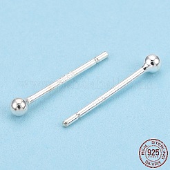 925 boucles d'oreilles puces boule ronde en argent massif&nbsp;STER-T005-01A