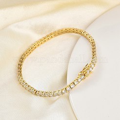 Bracelets en laiton micro pavé de zircons cubiques transparents pour femmes&nbsp;BJEW-M047-03G