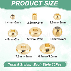 160 шт. 8 стиля 304 нержавеющая сталь разделительные бусины&nbsp;STAS-AR0001-76