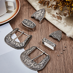 2 Stück 2 Stile Gürtel Legierung Schnalle Sets&nbsp;FIND-GF0008-77