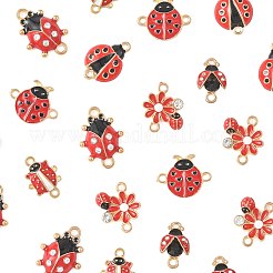 24 шт. 6 стиля подвески-соединители из сплава с кристаллами и стразами&nbsp;FIND-FS0004-78