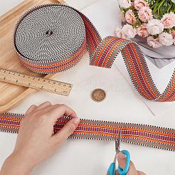 10 ярд полиэстеровых полосатых лент&nbsp;SRIB-WH0011-257