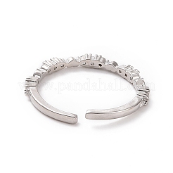 Открытое кольцо-манжета в форме сердца из прозрачного кубического циркония&nbsp;RJEW-H127-35P