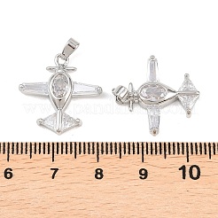 Messing micro pave klare zirkonia anhänger&nbsp;KK-G549-18A-P