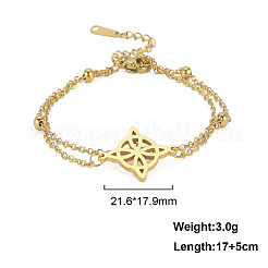 Bracelets à double brin en acier inoxydable 304 avec chaîne à maillons&nbsp;FS-WG17F44-01