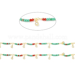 Круглая цепочка из стеклянных бусин ручной работы&nbsp;CHC-E023-20G-02