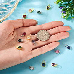 14 шт. 14-х цветные латунные подвески с кубическим цирконием&nbsp;KK-TA0002-08